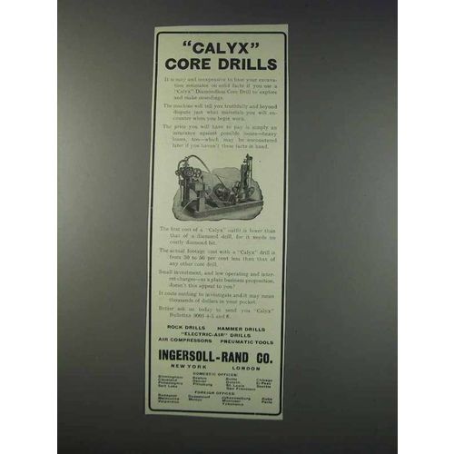 1910 Ingersoll-Rand Calyx Diamondless Core Drill Ad