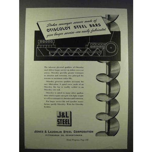 1946 Jones & Laughlin Steel Ad - Otiscoloy Steel Bars