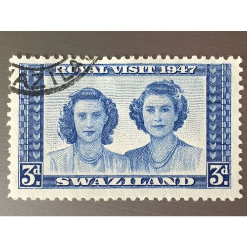 Swaziland KGVI 1947 Royal Visit 3d Ultramarine Used SG 44 Sc 46 postage stamp