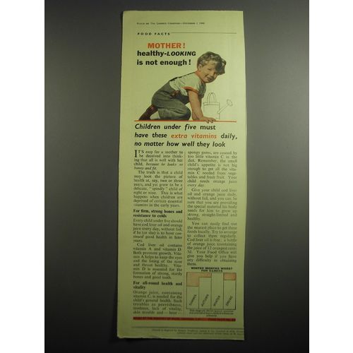 1948 Ministry of Food Ad - Mother! Healthy-looking is not enough