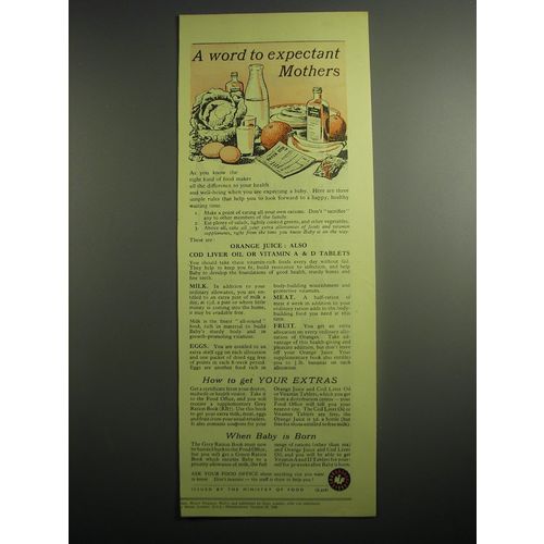 1948 Ministry of Food Ad - A word to expectant mothers