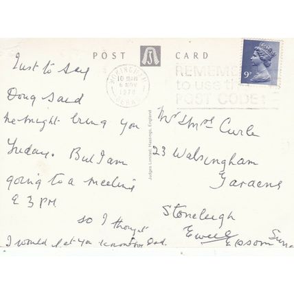 Guildford Cathedral Nave Surrey England Postcard posted 1978 VGC