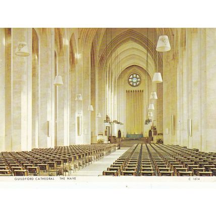 Guildford Cathedral Nave Surrey England Postcard posted 1978 VGC