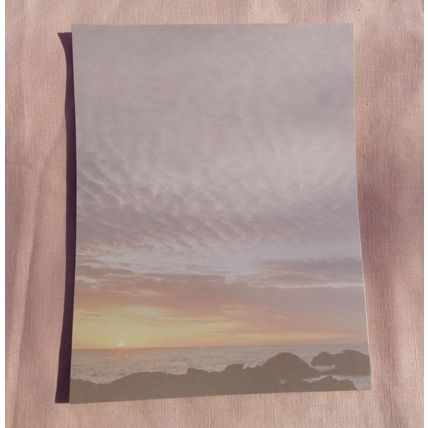 Sunset over Water Letterhead Paper Stationery 45 Pieces Printer Craft Notes 011