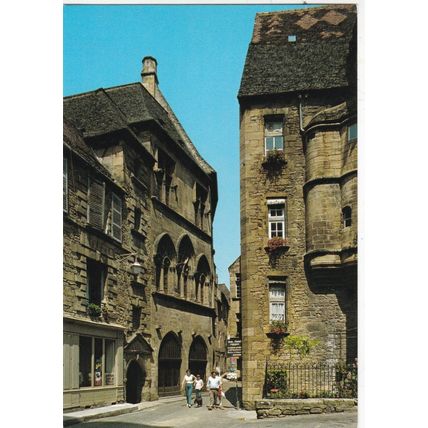 Sarlat Hotel Plamon et Hotel Vassal France Postcard unused VGC
