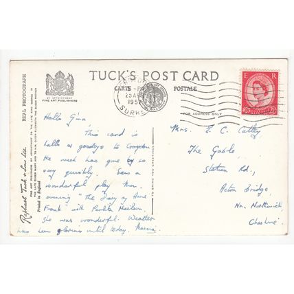 Town Hall Gardens Croydon Postcard 1957 RP Surrey