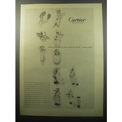 1951 Cartier Novelty Brooches Ad - Cartier internationally renowned jewellers