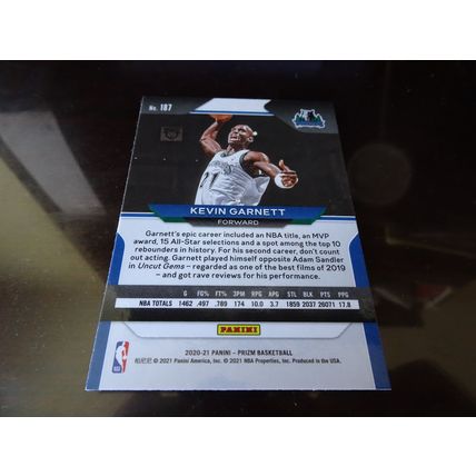 2020-21 Panini Prizm Basketball Card # 187 Kevin Garnett NM (7) Minnesota (SB)
