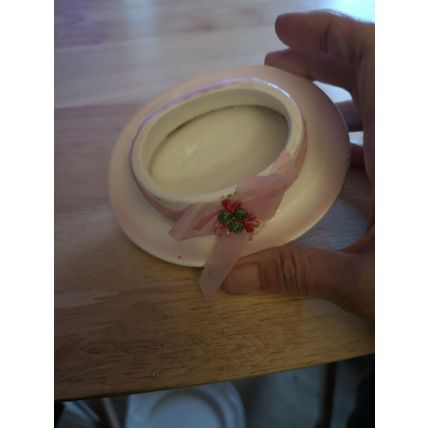 Ceramic Trinket Pot Hat pink