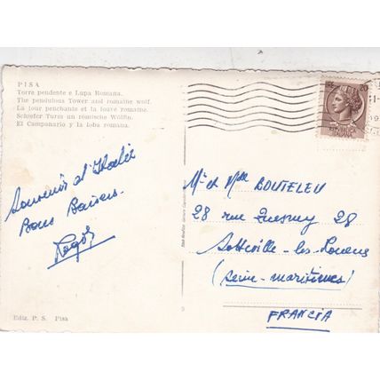 Pisa Torre Pendente Italy Postcard posted VGC
