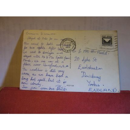 county map, PEMBROKESHIRE ..used postcard 1969 pm #