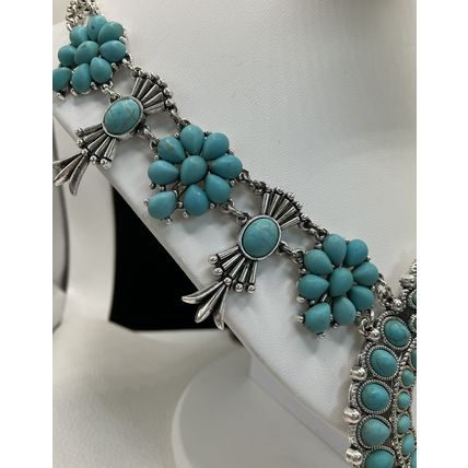 Southerwestern Style Flower Blossum Necklace with Earrings #944