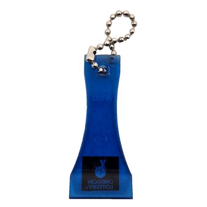 Blue Plastic Oregon Lottery Scratcher Advertising 2" Keychain Charm Purse