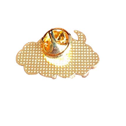 Night Clouds Pin Badge lapel Cloud Night Moon Butterfly back 2.5cn x 1.9cm BA31