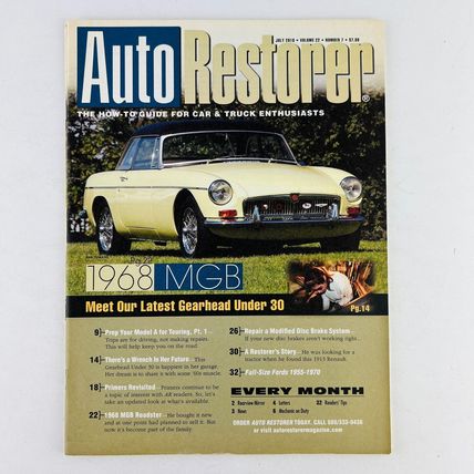 Auto Restorer Magazine July 2010 Vol 22 No 7 1968 MGB Roadster Cover