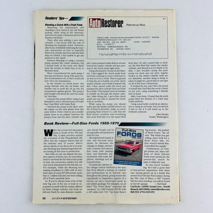 Auto Restorer Magazine July 2010 Vol 22 No 7 1968 MGB Roadster Cover