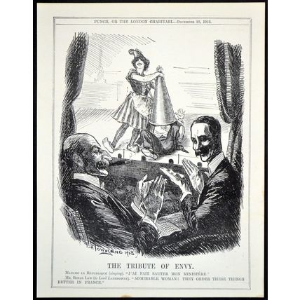 TRIBUTE OF ENVY 1913 Frederick Henry Townsend Bonar Law PUNCH CARTOON PAGE