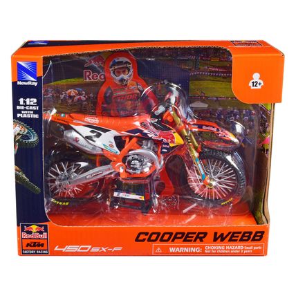 KTM 450 SX-F Motorcycle #2 Cooper Webb "Red Bull KTM Factory Racing" 1/12 Die...
