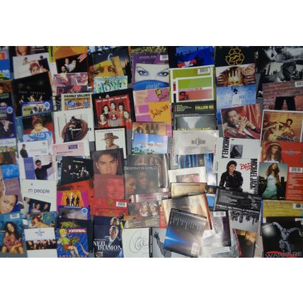 300 CD inserts, booklets - R&B, latin, rock, pop, jazz, etc.