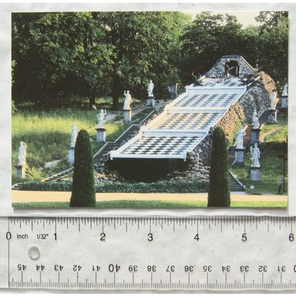 1996 postcard St Petersburgh, Peterhof, The Chessboard Hill Cascade