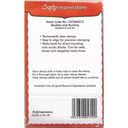 Crafty Impressions. Christmas Stamp Set. App 10x14cm. Stamping Cardmaking Crafts