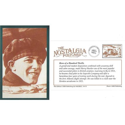 Postcard Harry Hawker Chief Pilot Sopwith Co WW1 - Nostalgia