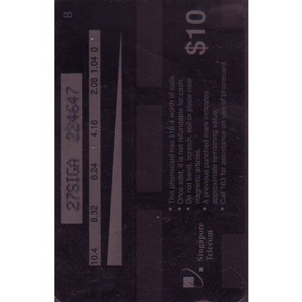 Buigs Street S'pore $10 Telephone Card (Used)