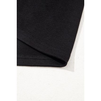 Black Hollow Out Embroidered Short Sleeve O Neck Top