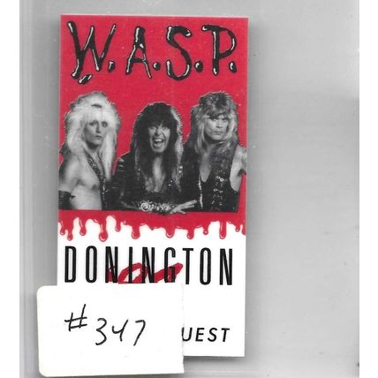 W.A.S.P, Donnington Artist Guess Pass nm