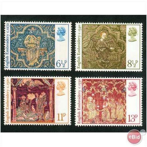 GB stamps 1976 MNH set - SG 1018-1021 - English Medieval Embroidery