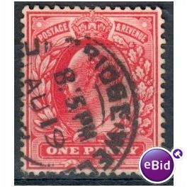 GB stamps 1902-10 KEV11 - 1d SG219 Tumbridge Wells 1