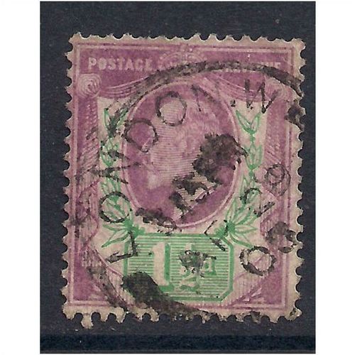 GB 1901 - 13 KEV11 1 1/2d Purple & Green Used wmk 49 (D450 )