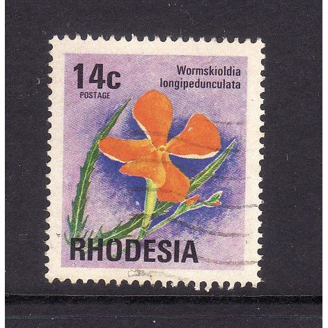 RHODESIA 1974 SG500 14c WILD PIMPERNEL FINE USED