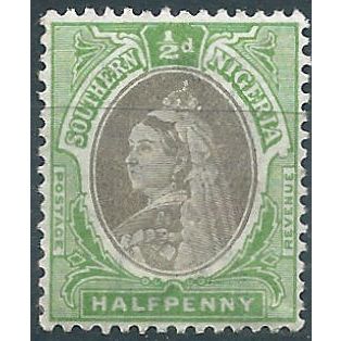 Southern Nigeria 1902 SG1a 1/2d Sepia & Green Mounted Mint . . ..