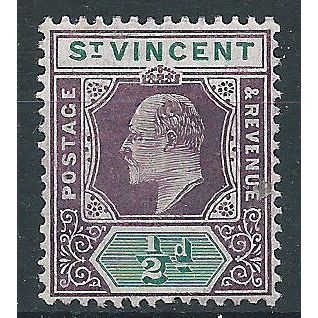 St Vincent 1905 SG85 1/2d Dull Purple & Green Mounted Mint..