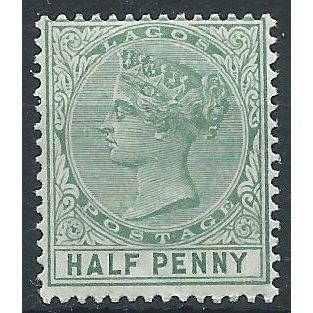 Lagos 1885 SG21 1/2d Dull Green Wmk Crown CA Mounted Mint..