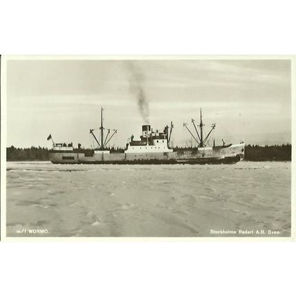 Stockholms Rederi MV WORMO Company Postcard