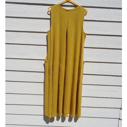 J. Jill Wearever Mustard Yellow Dress XL Sleeveless 46 Chest