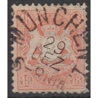 Mi: 36 used Munich 29.Dec.1875 Bavaria Cat € 80.00