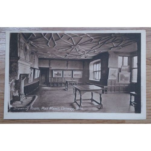 Postcard: Conway, Drawing Room, Plas Mawr: c1912-24
