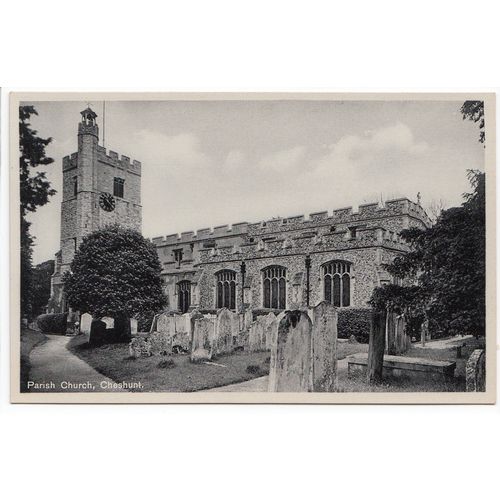 Parish Church Cheshunt Postcard Hertfordshire