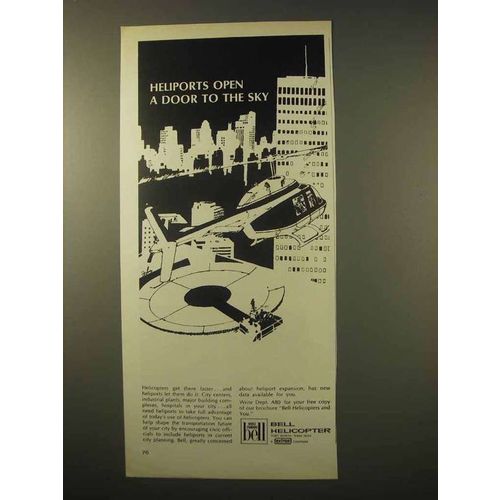 1963 Bell Helicopter Ad - Heliports Open Door to Sky