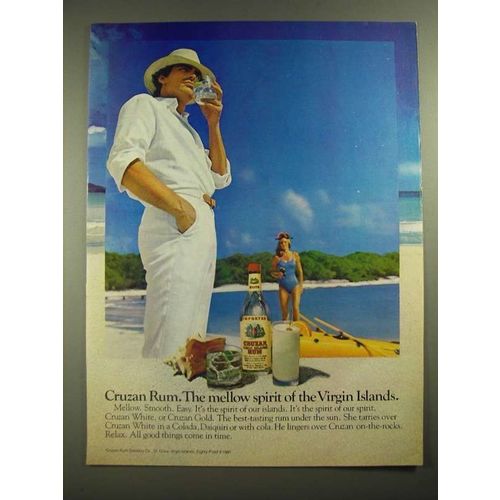 1981 Cruzan Rum Ad - The Mellow Spirit of the Virgin Islands