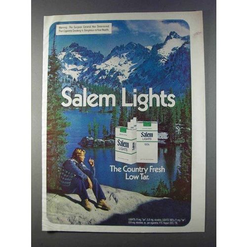 1980 Salem Lights Cigarettes Ad - Country Fresh