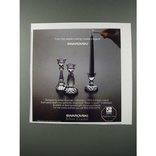 1986 Swarovski Silver Crystal Candlesticks Ad - Making Crystal a Legend