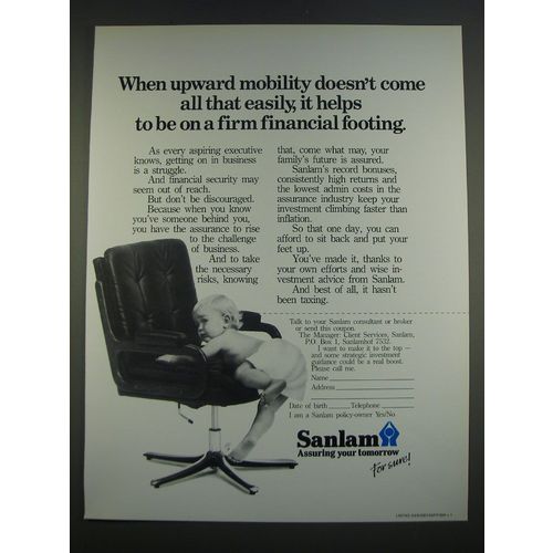 1989 Sanlam Investments Ad - When upward mobility doesn't come all that easily