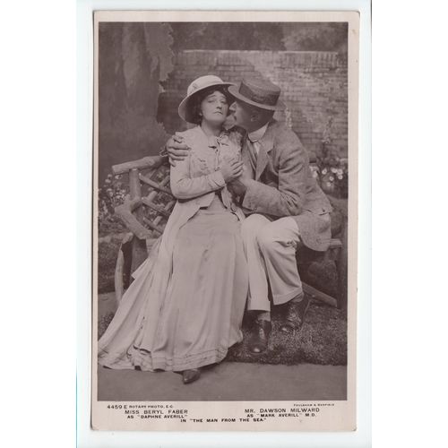 Actress Miss Beryl Faber and Actor Mr Dawson Milward RP Postcard 4459E