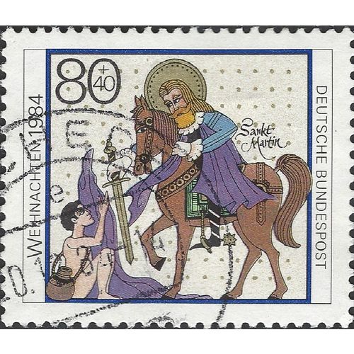 GERMANY, CHRISTMAS, St Martin, blue 1984, 80pf