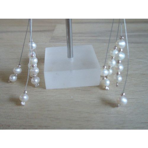 Delicate Long Drop Pearl Bead Fashion Earrings