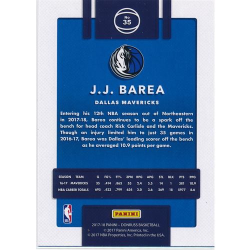 2017-18 Donruss 35 J.J. Barea Dallas Mavericks